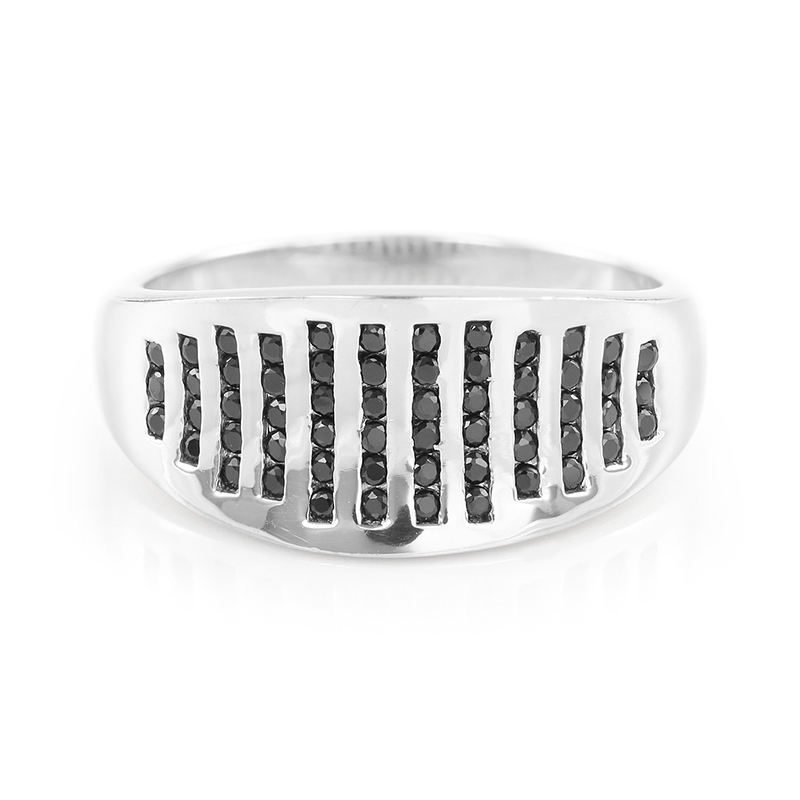 Schwarzer Spinell-Silberring