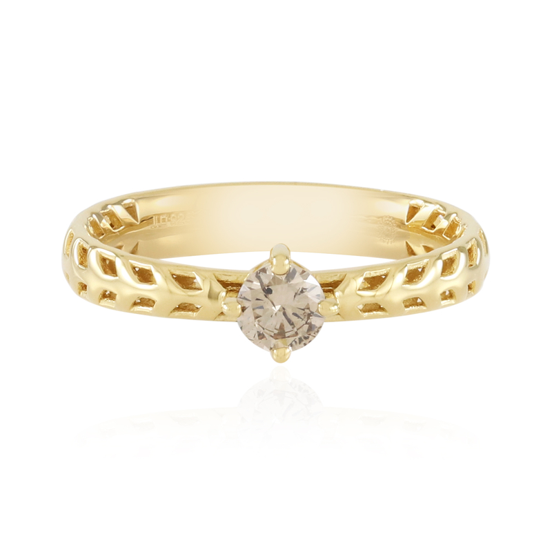 I2 Champagner-Brillant-Silberring (Ornaments by de Melo)