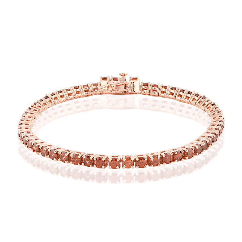 Pinkfarbener Zirkon-Silberarmband