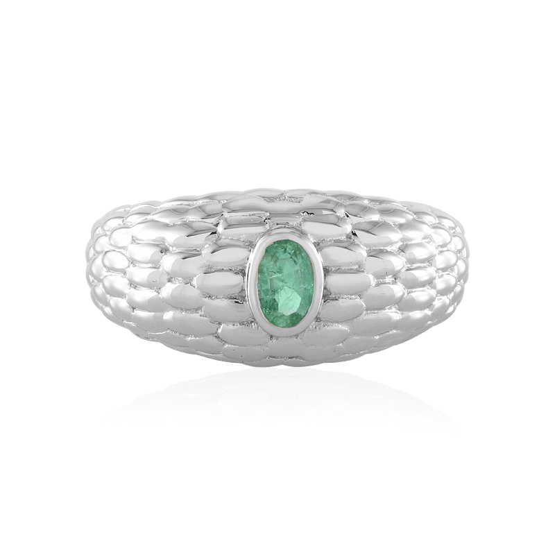 Russischer Smaragd-Silberring (SAELOCANA)
