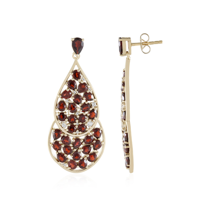 Mosambik-Granat-Silberohrringe