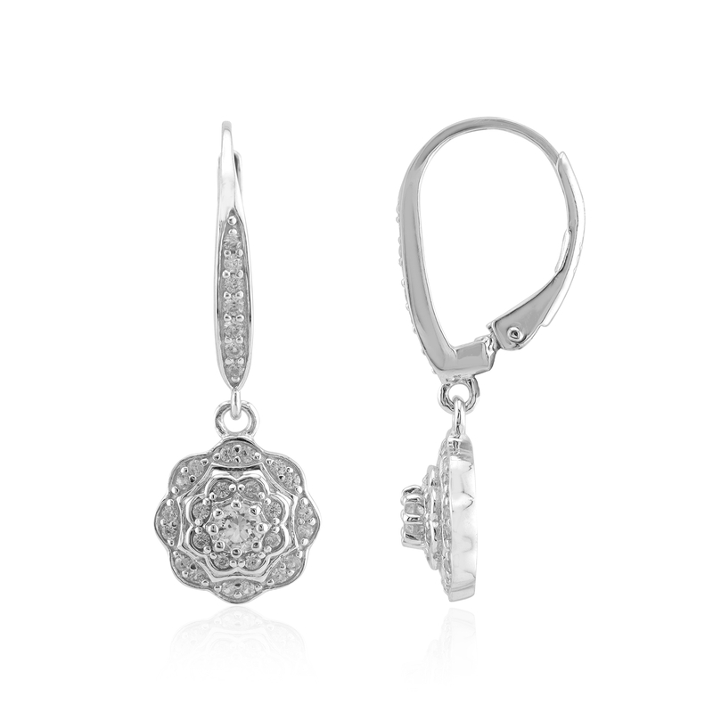 Edelstein-Silberohrringe