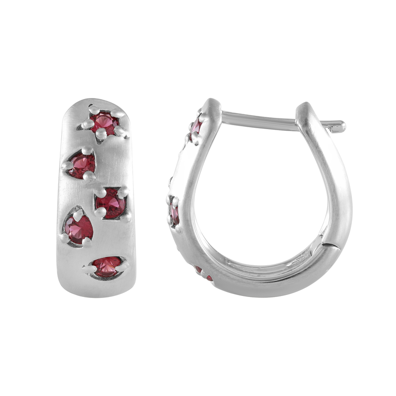 Edelroter Spinell-Silberohrringe