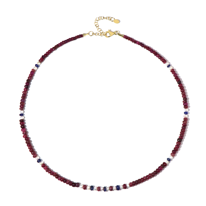 Edelstein-Silberhalskette (Riya)