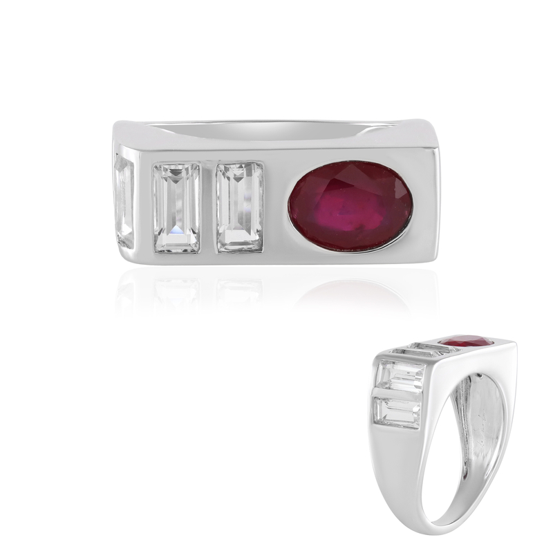 Madagaskar-Rubin-Silberring (de Melo)