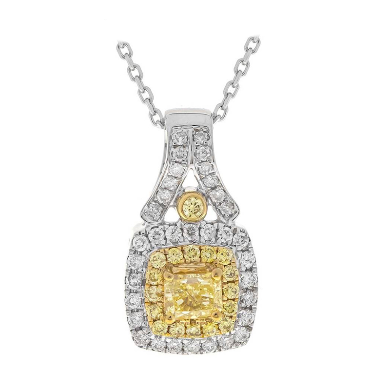 Gelber SI2 Brillant-Goldhalskette (CIRARI)