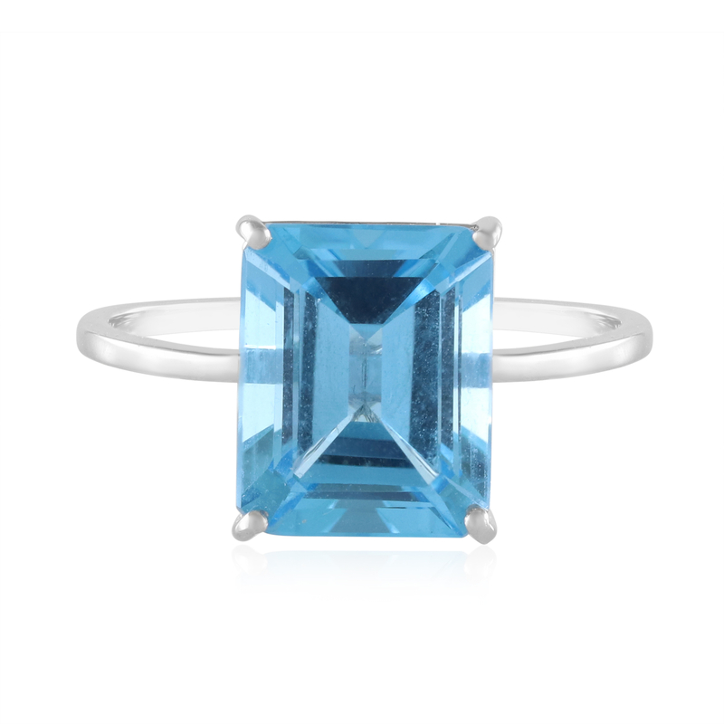 Schweizblauer Topas-Goldring Schweizblauer Topas-Goldring