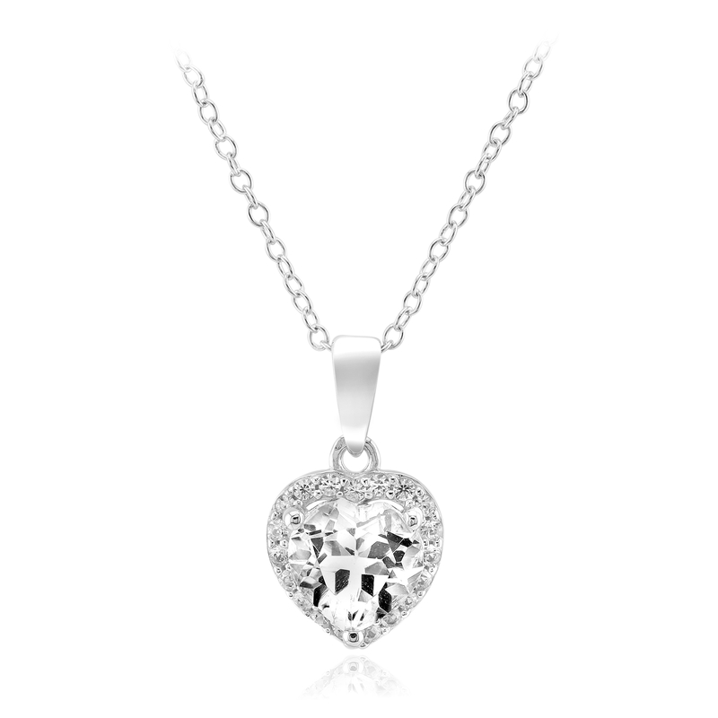 Weißer Topas-Silberhalskette