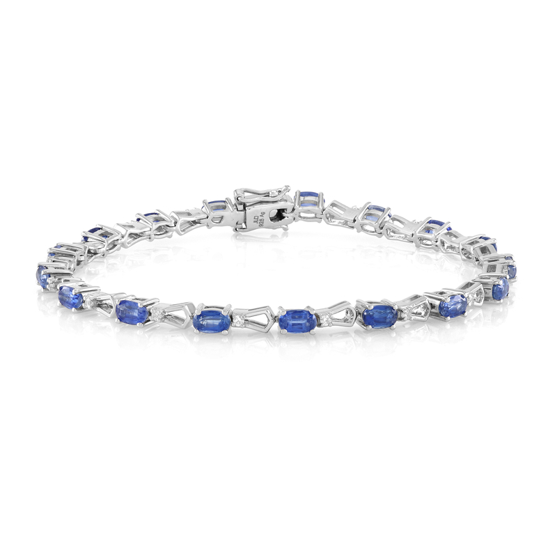 Nepalesischer Kyanit-Silberarmband