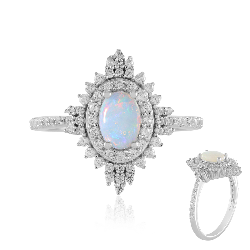 Australischer Opal-Silberring