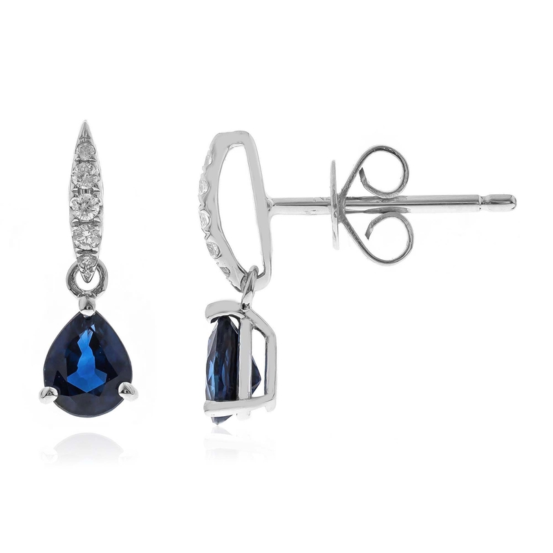 Blauer Ceylon-Saphir-Goldohrringe