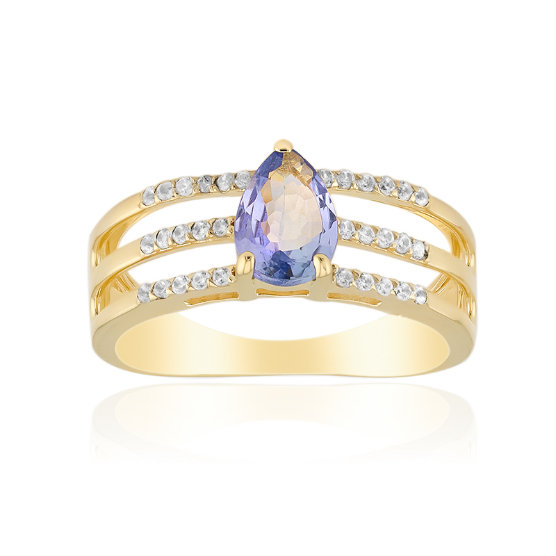 Nicht erhitzter Tansanit-Silberring