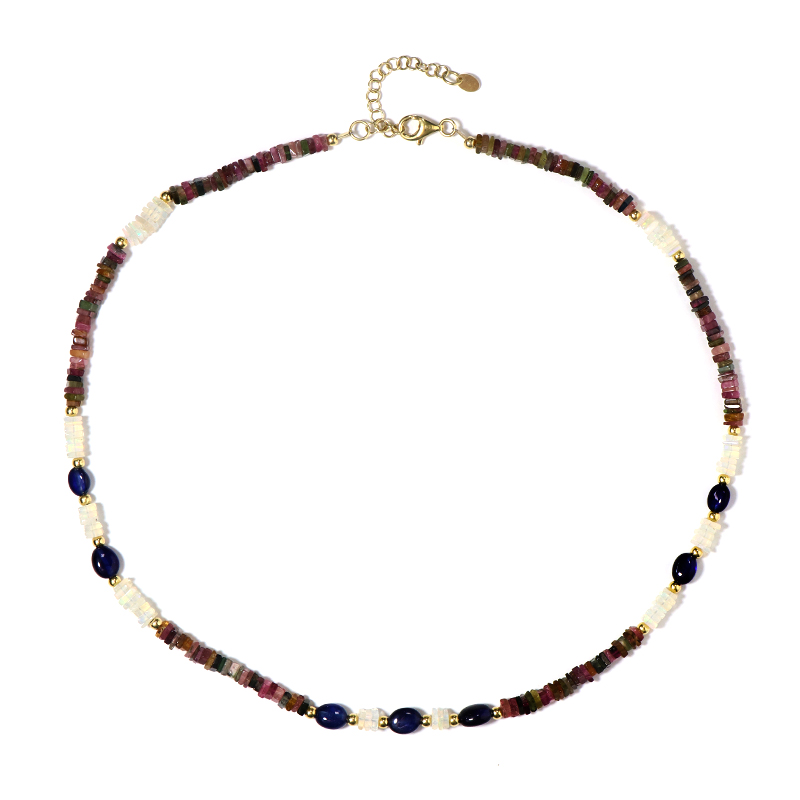 Edelstein-Silberhalskette (Riya)