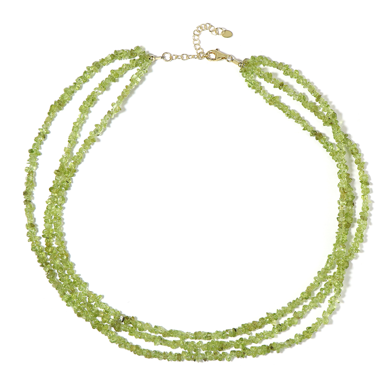 Peridot-Silberhalskette