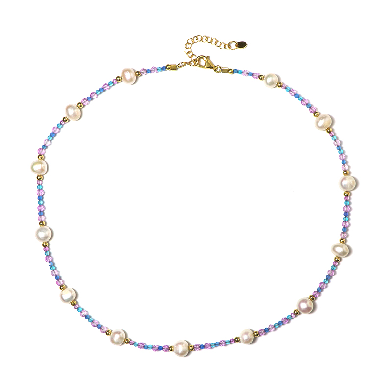 Edelstein-Silberhalskette