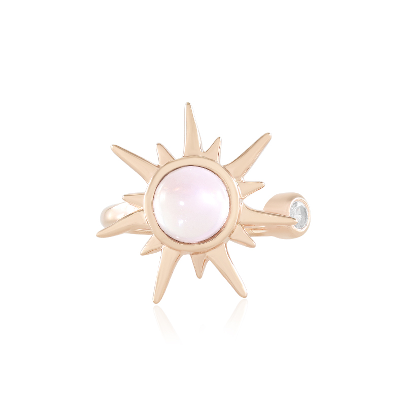 Rosenquarz-Silberring