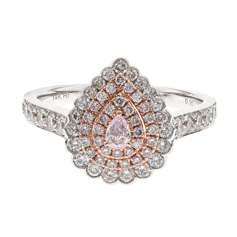 Pinkfarbener I1 Brillant-Goldring (CIRARI)