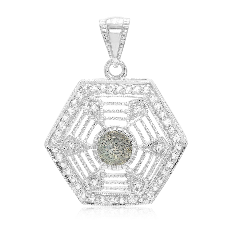 Spektrolith-Silberanhänger