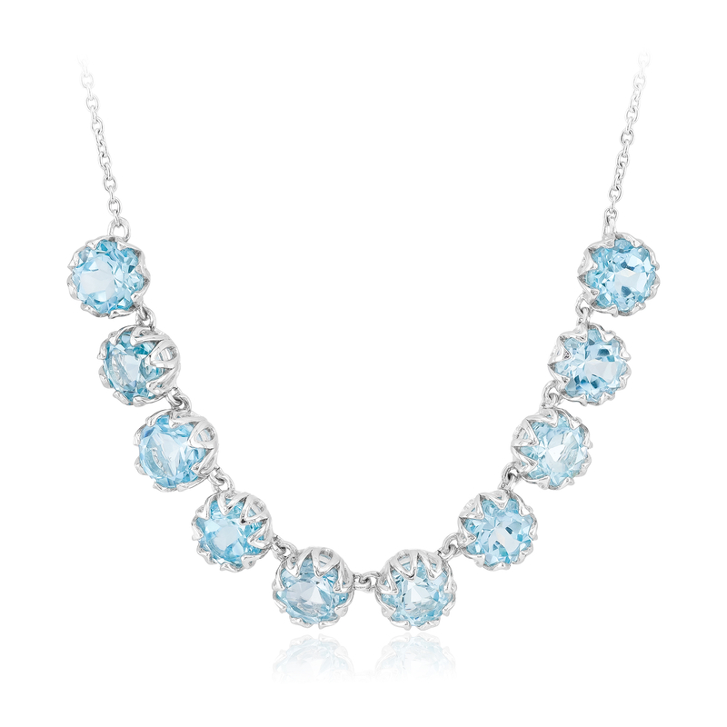 Himmelblauer Topas-Silbercollier