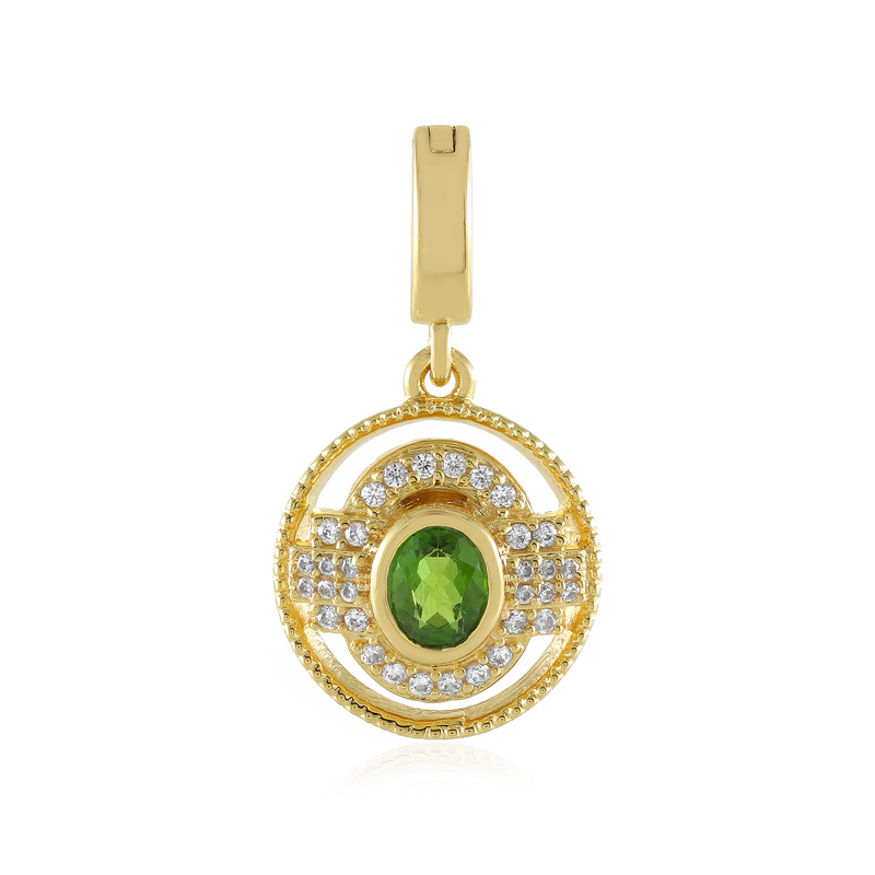 Russischer Diopsid-Silberanhänger