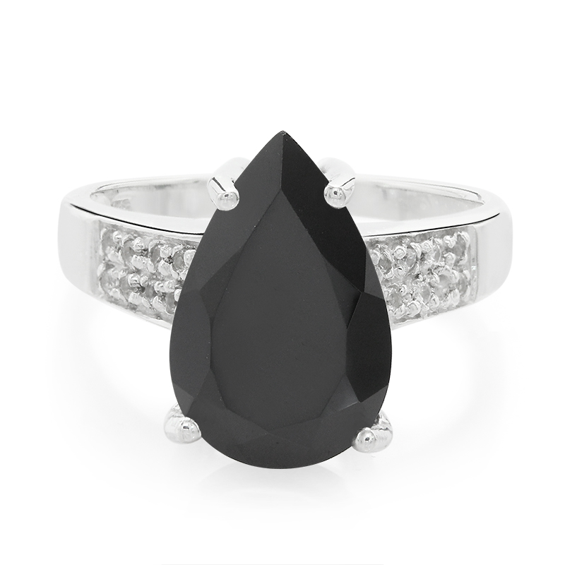 Schwarzer Spinell-Silberring