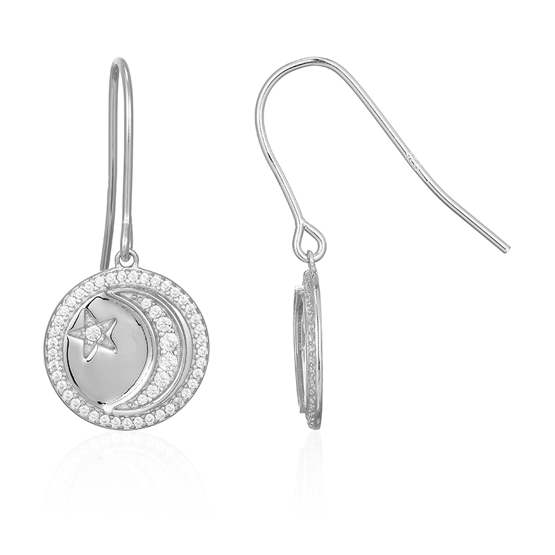 Zirkon-Silberohrringe Zirkon-Silberohrringe