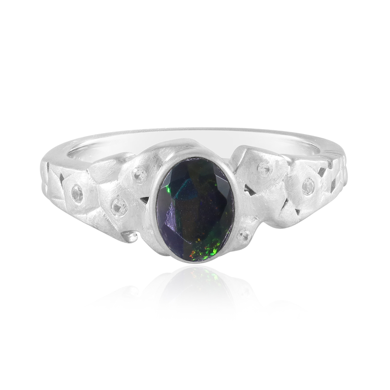 Mezezo-Opal-Silberring (SAELOCANA)