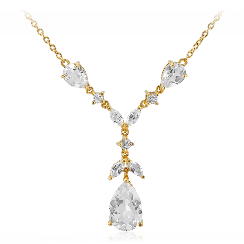 Weißer Topas-Silbercollier