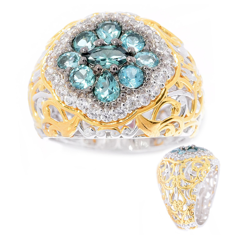 Petrolfarbener Turmalin-Silberring (Gems en Vogue) Petrolfarbener Turmalin-Silberring (Gems en Vogue)