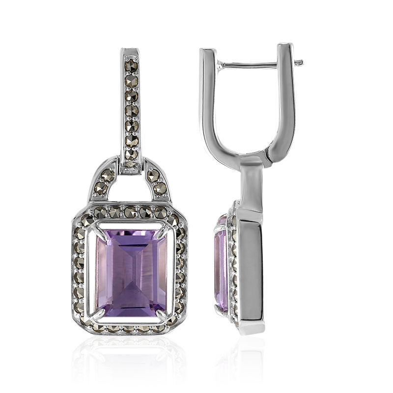 Lavendel-Amethyst-Silberohrringe (Annette classic) Lavendel-Amethyst-Silberohrringe (Annette classic)
