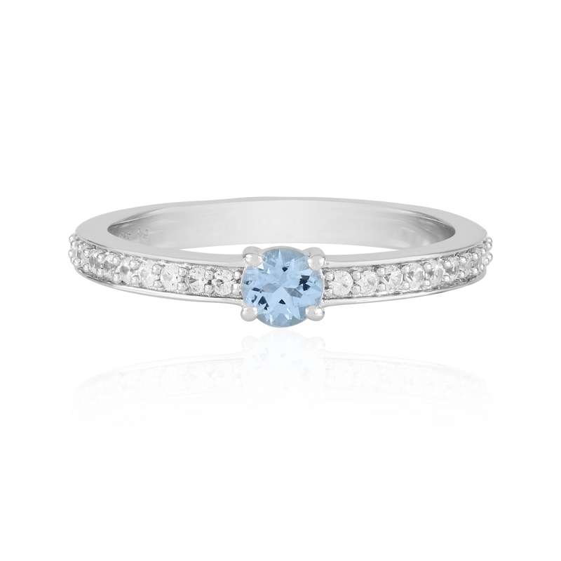 Brasilianischer Aquamarin-Silberring