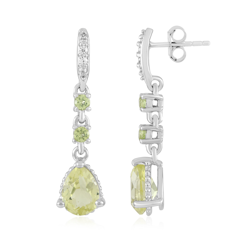 Ouro Verde-Quarz-Silberohrringe