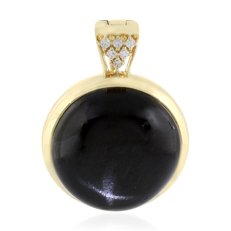 Indischer Stern-Diopsid-Goldanhänger Indischer Stern-Diopsid-Goldanhänger