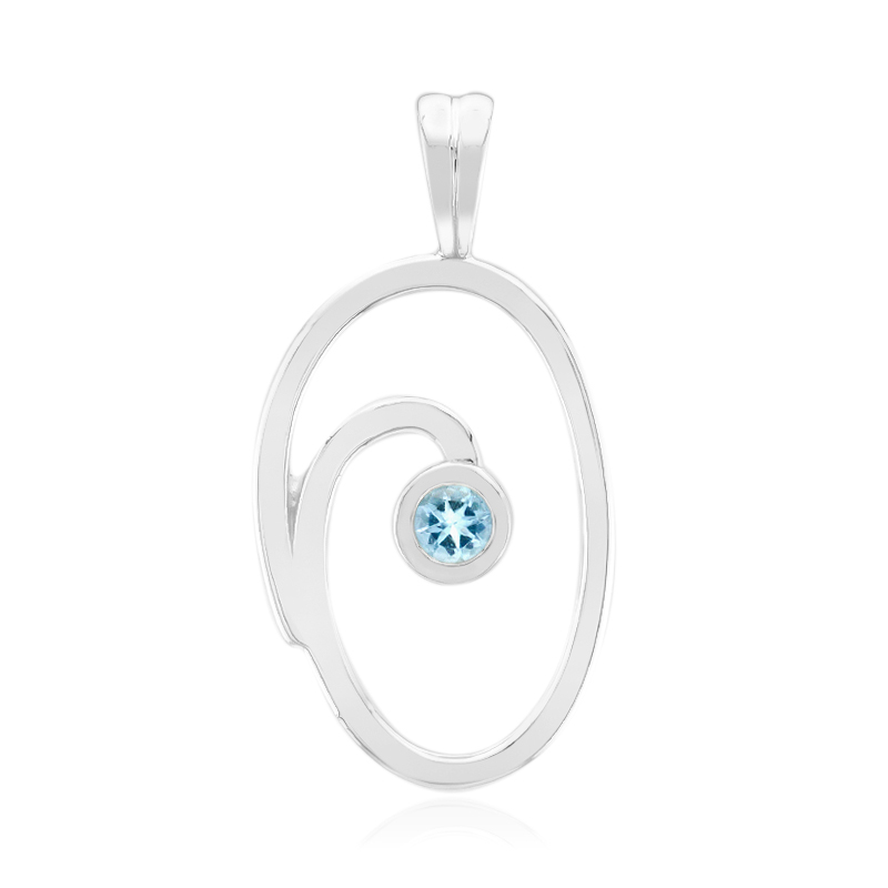 Mosambik-Aquamarin-Silberanhänger (Pallanova)