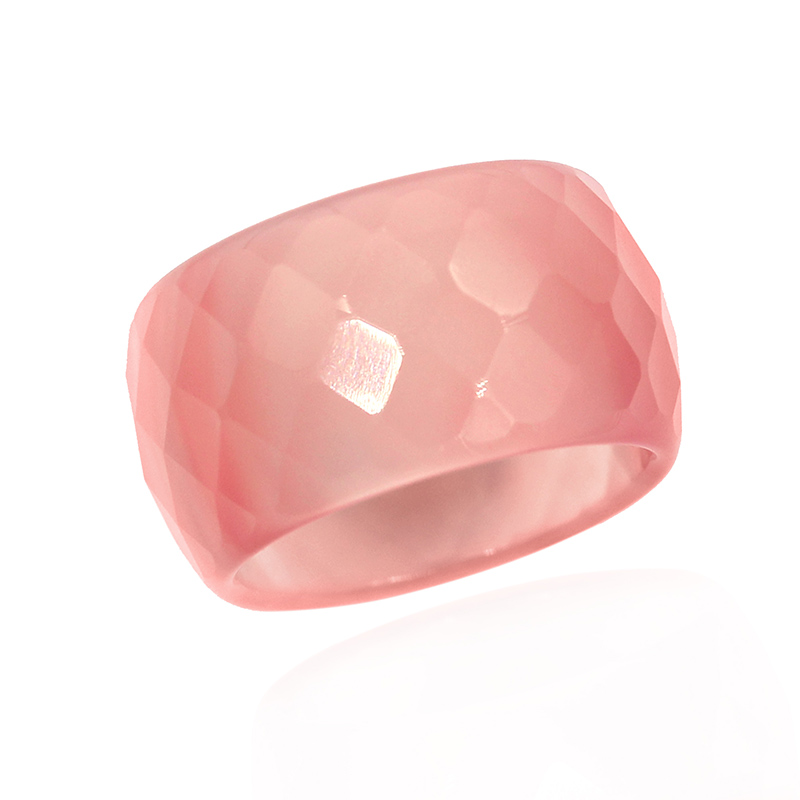 Pinkfarbener Achat-Ring