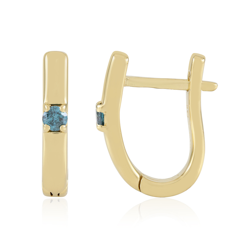 Blauer I2 Brillant-Silberohrringe