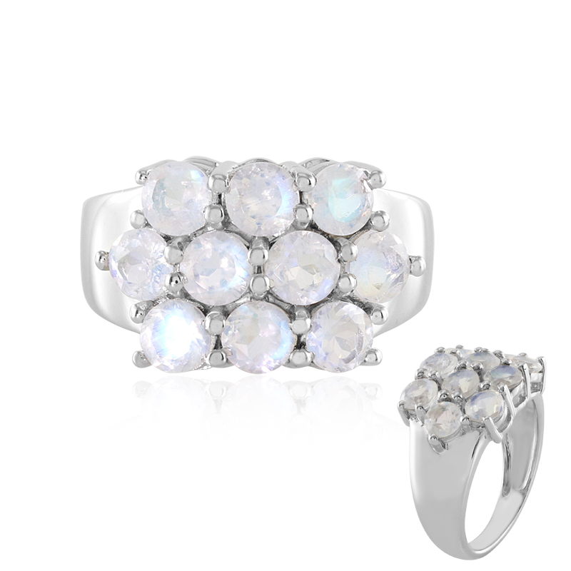 Regenbogen-Mondstein-Silberring Regenbogen-Mondstein-Silberring