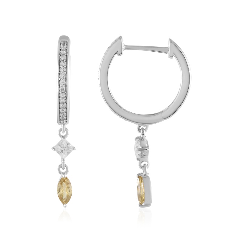Gelber Zirkon-Silberohrringe Gelber Zirkon-Silberohrringe