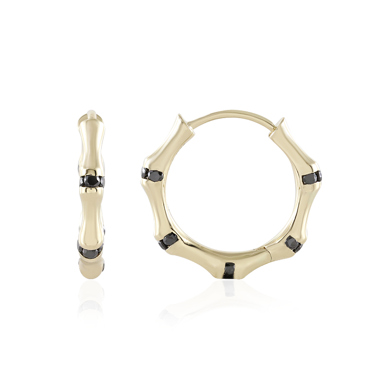 Schwarzer Brillant-Goldohrringe (de Melo)