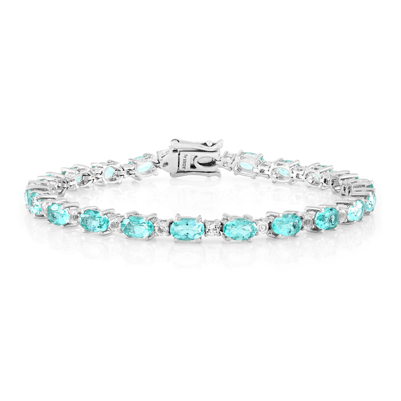 Paraibafarbener Quarz-Silberarmband