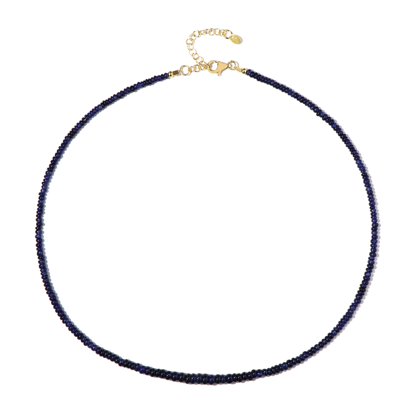 Blauer Madagaskar-Saphir-Silberhalskette Blauer Madagaskar-Saphir-Silberhalskette