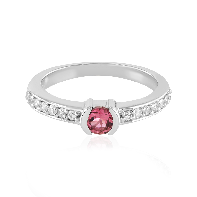 Nigerianischer Pinkfarbener Turmalin-Silberring