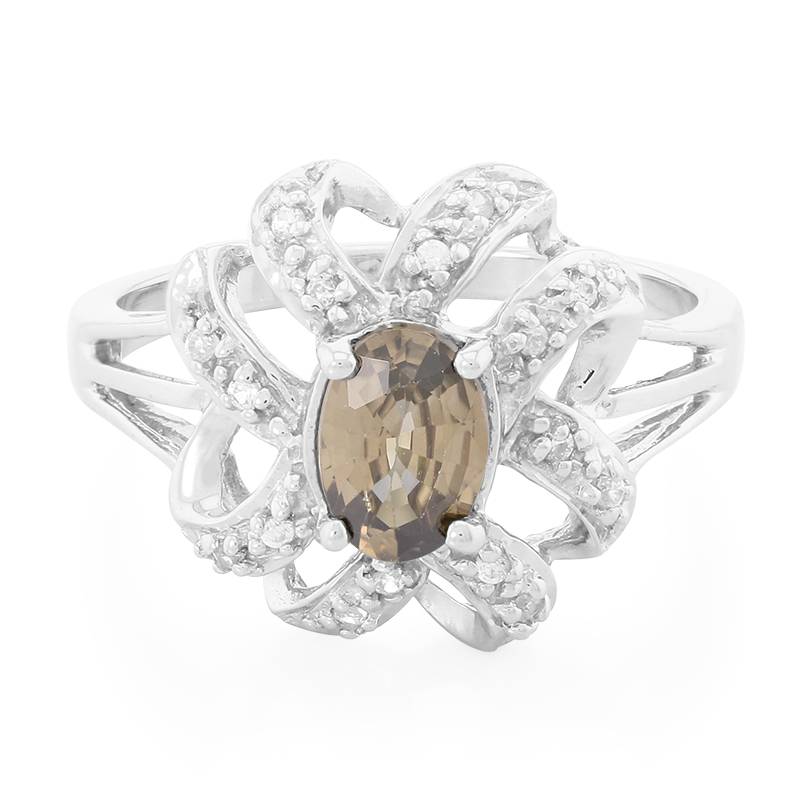 Zimt-Zirkon-Silberring