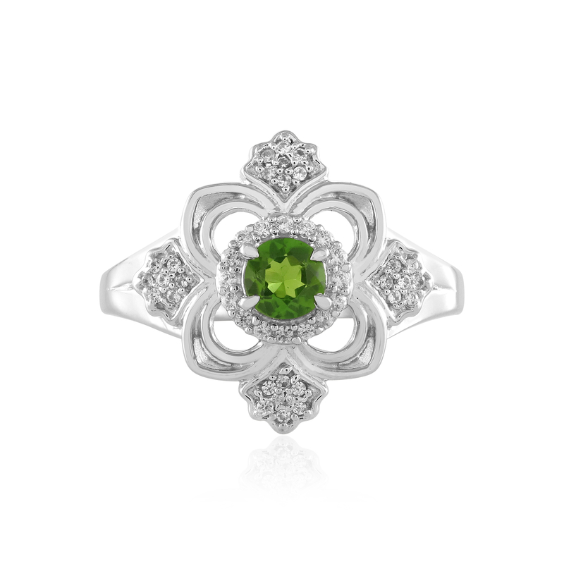 Russischer Diopsid-Silberring