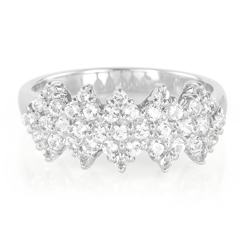 Weißer Topas-Silberring