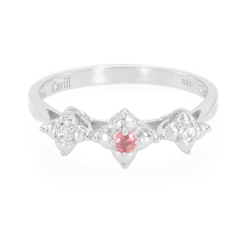 Padparadscha-Saphir-Silberring