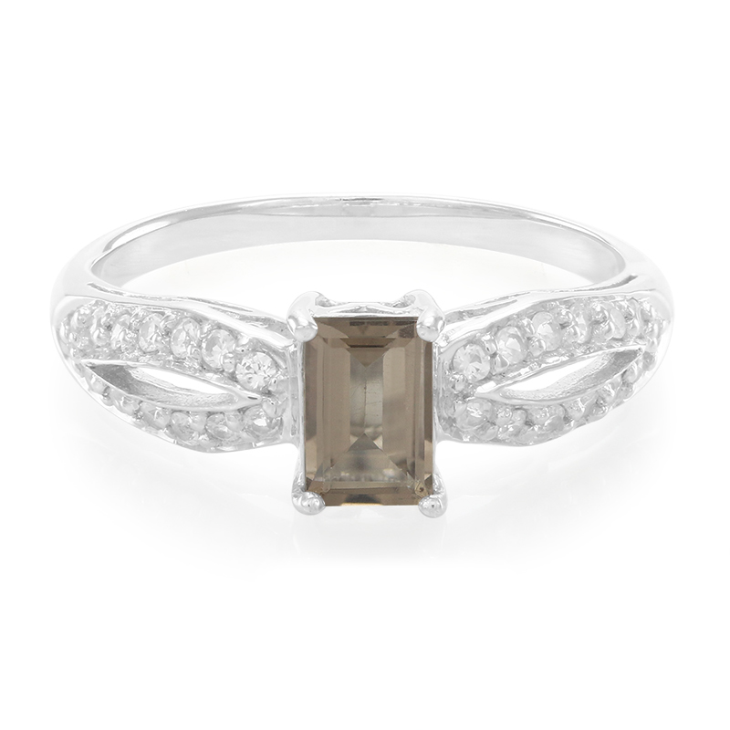 Rauchquarz-Silberring