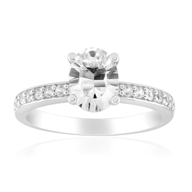 Weißer Topas-Silberring