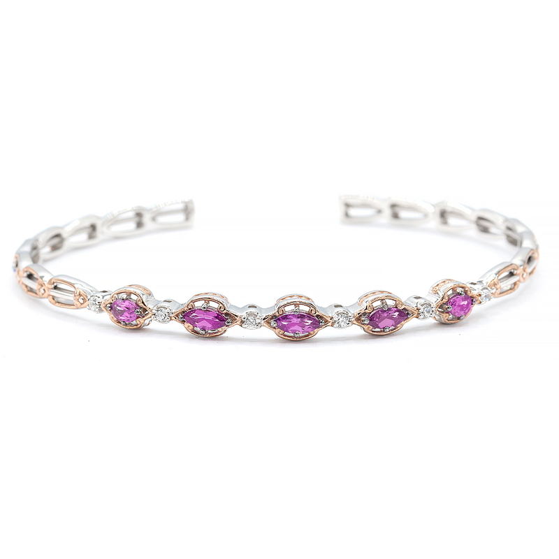 Purpurfarbener Farbwechsel-Granat-Silberarmreif (Gems en Vogue)