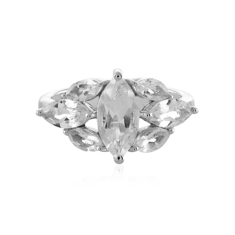 Weißer Topas-Silberring Weißer Topas-Silberring